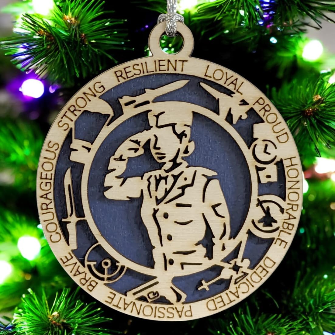 3" Female Airman Formal Icons Ornament