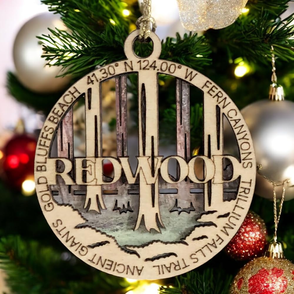 3" Redwood National Park Ornament / Car Charm - USA Made