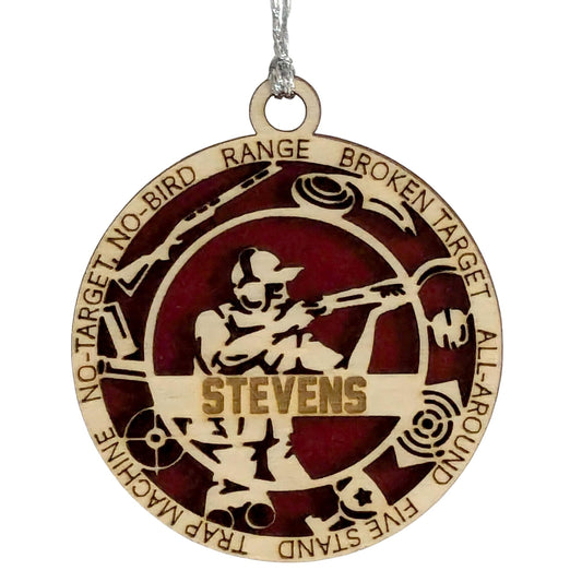 Handmade 3" Custom Male Trap Shooting Gear Ornament