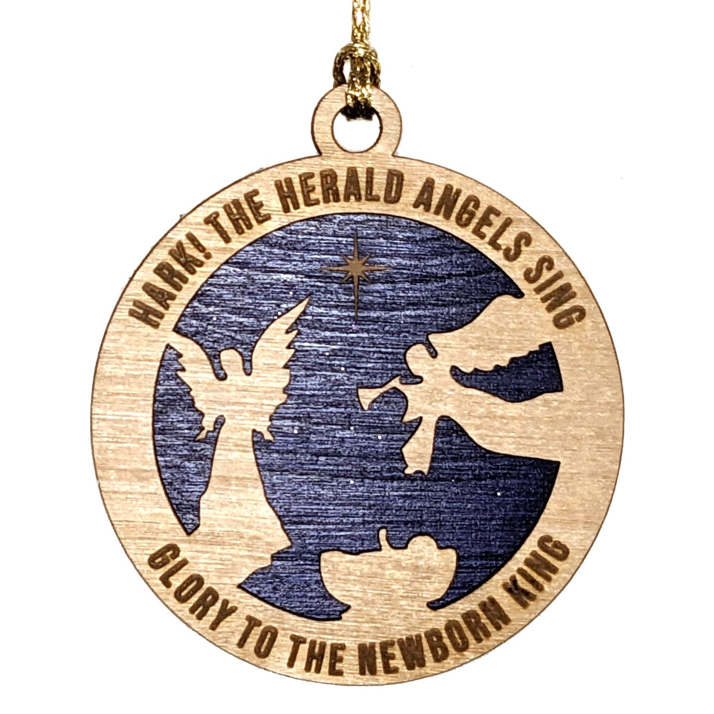 3" Wood Angels Christmas Ornament / Car Charm
