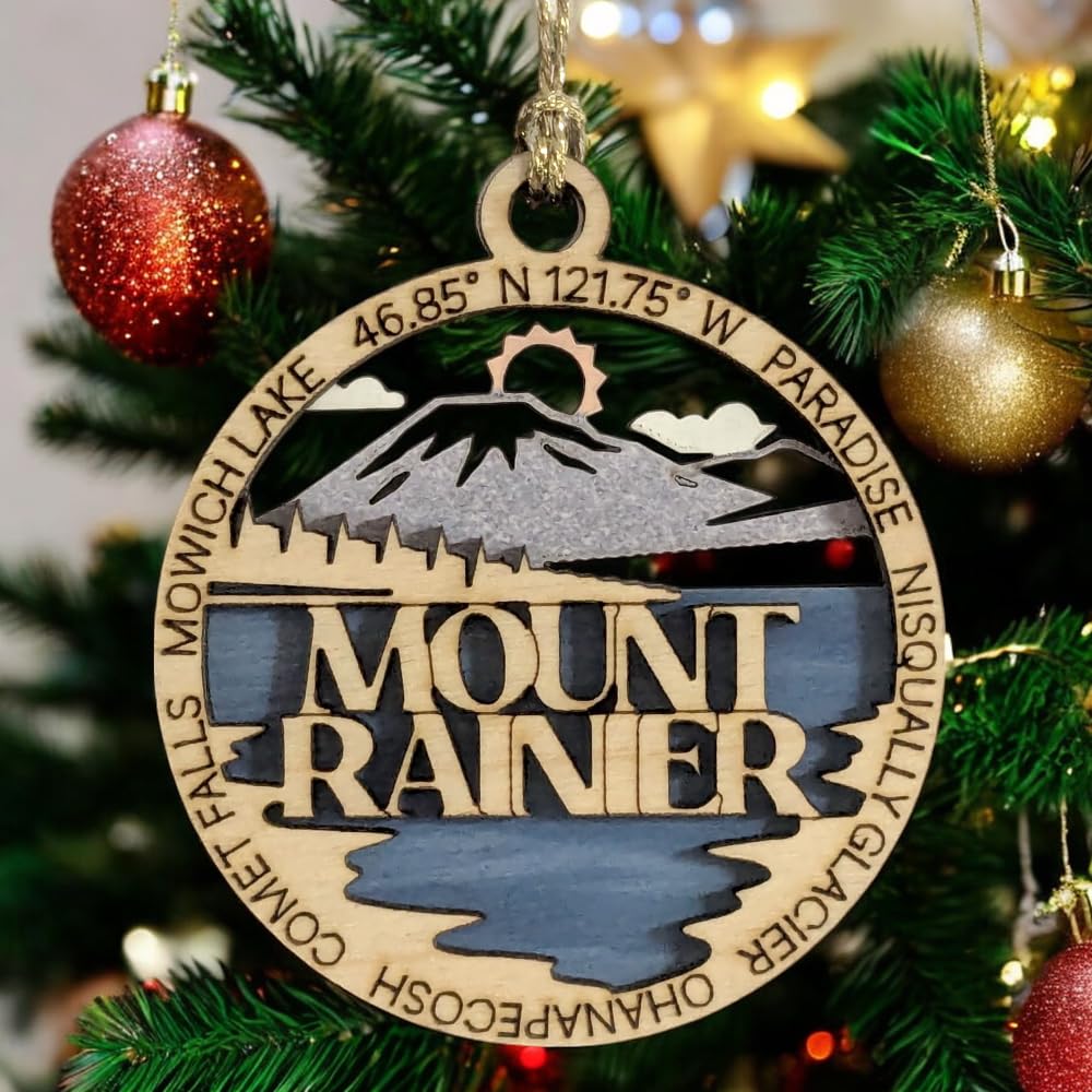 3" Mount Rainier Ornament / Car Charm - USA Made