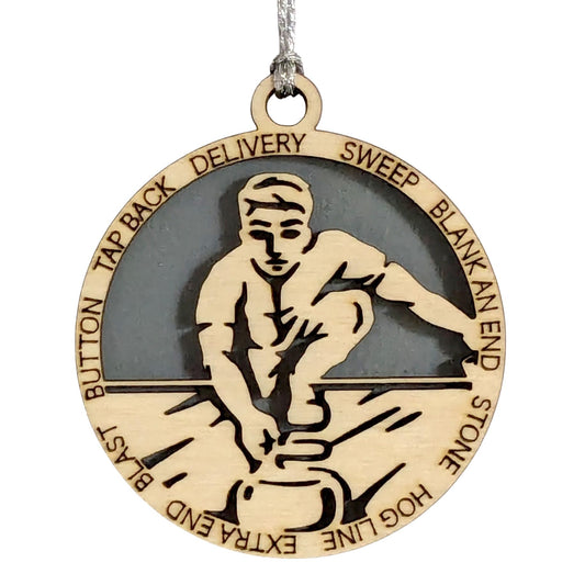 3" Male Curling Ornament / Car Charm