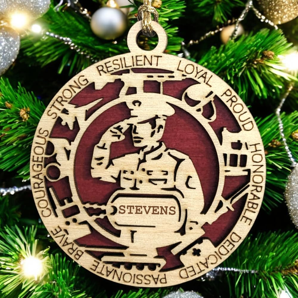3" Marines Inspired Male Ornament, Formal, Icons, Dog Tag