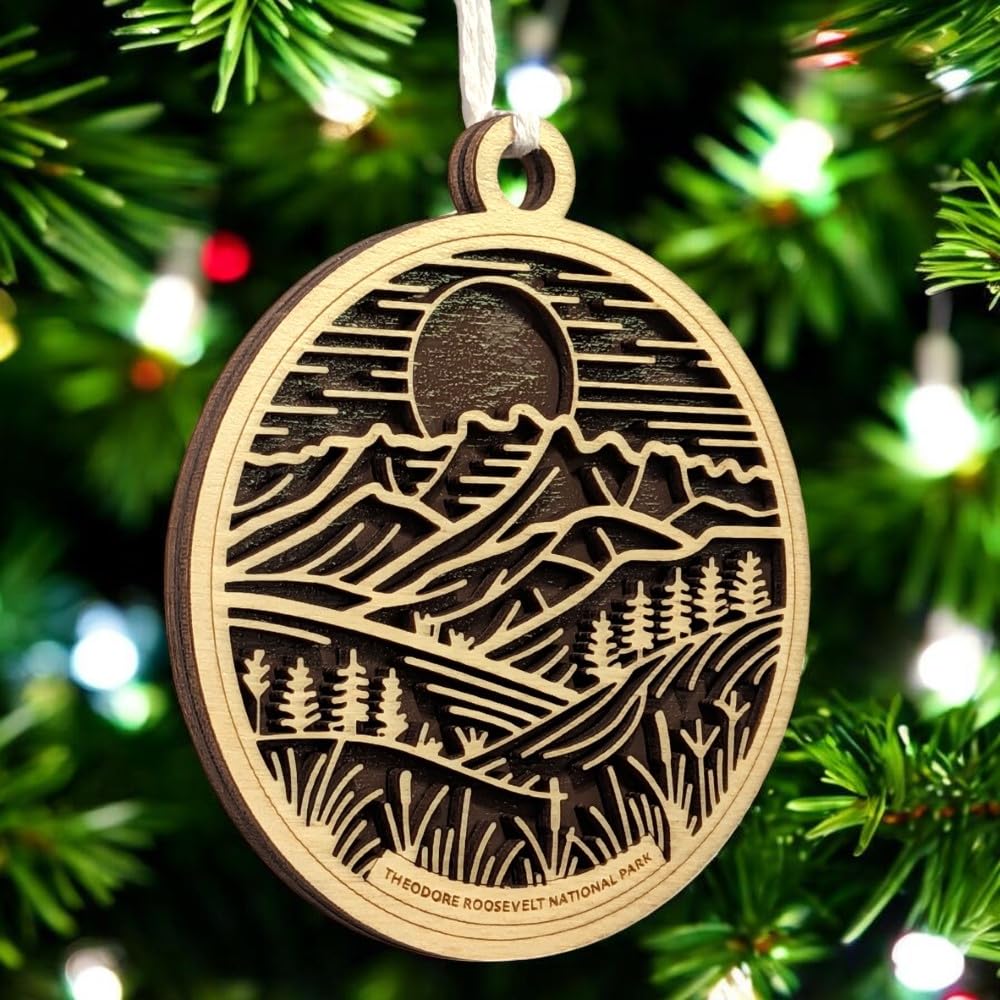 Theodore Roosevelt National Park 3.5" Wood Ornament