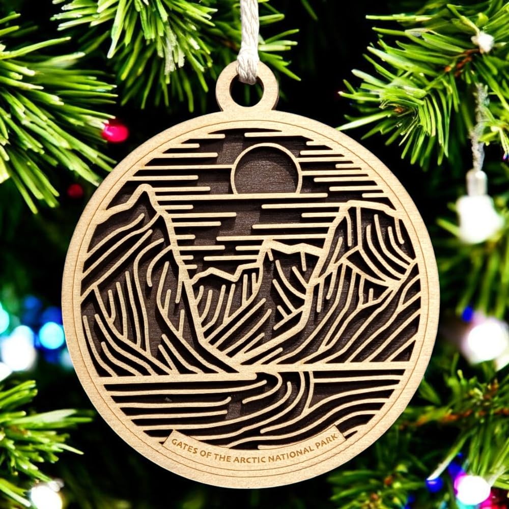 Gates of the Arctic National Park 3.5" Wooden Ornament