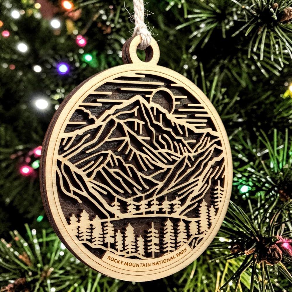 Rocky Mountain National Park 3.5" Wood Christmas Ornament