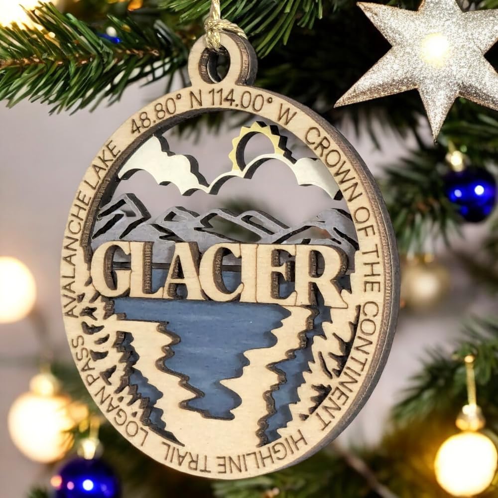 3" Glacier National Park Ornament / Car Charm - USA Made