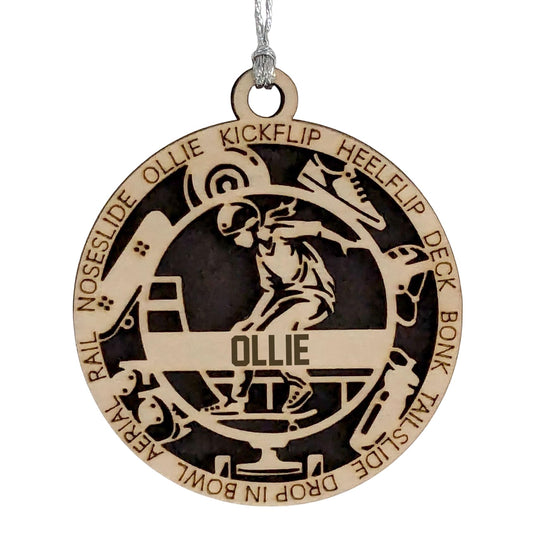 3" Custom Name Female Skater Gear Ornament