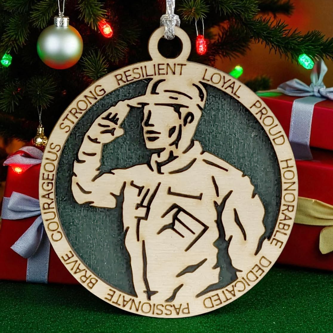 3" Male Army Soldier Dress Ornament