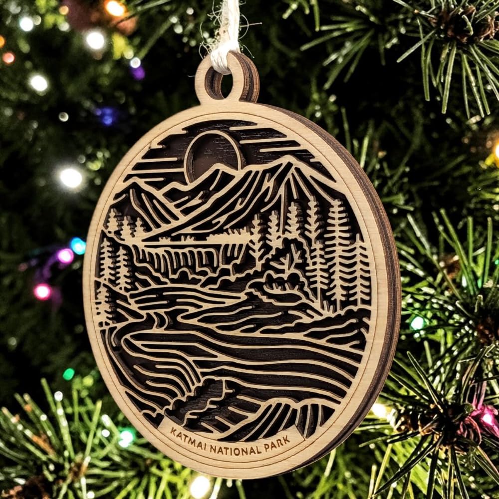 Katmai National Park 3.5" Wooden Ornament