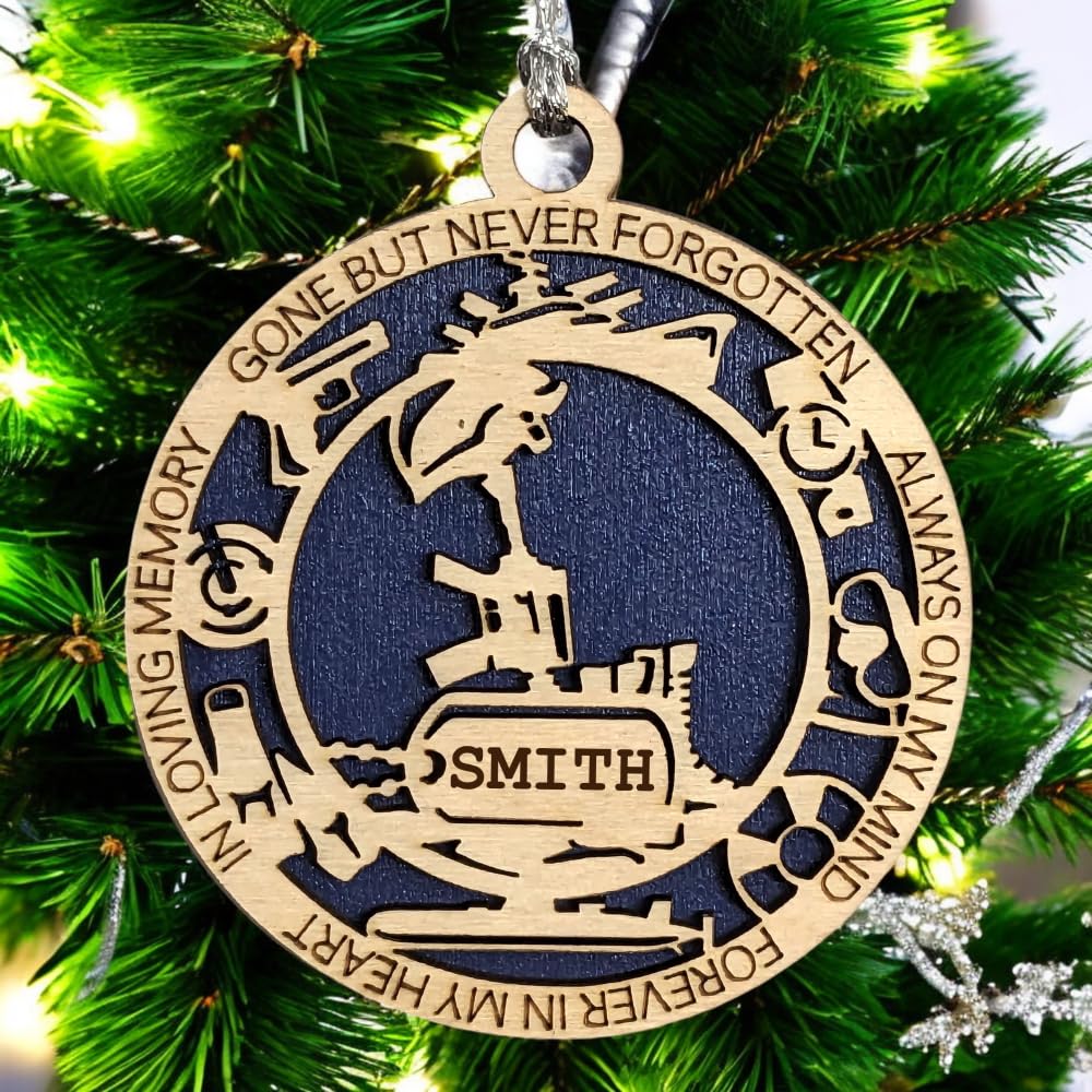 3" Navy Memorial Ornament, Cross, Icons, Dog Tag