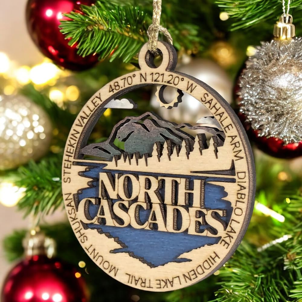 3" North Cascades Ornament / Car Charm - USA Made