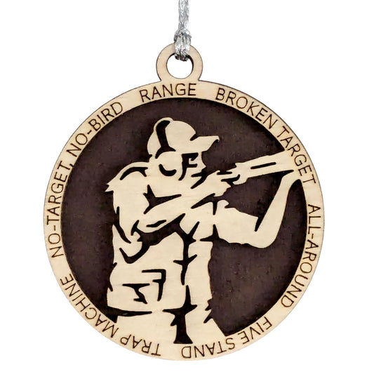 3" Female Trap Shooting Christmas Ornament