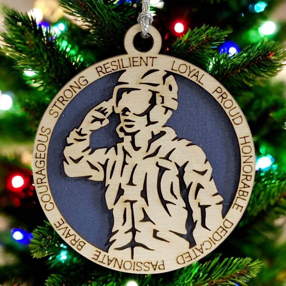 3" Female Airman Christmas Ornament - Wood, Made in Oregon