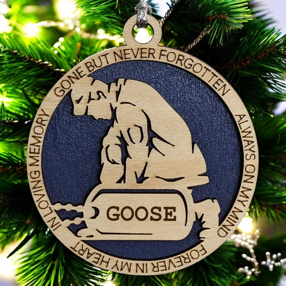 3" Navy Memorial Ornament, Kneeling Soldier, Dog Tag