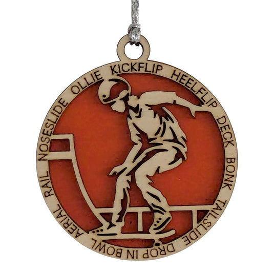 3" Male Skateboarder Christmas Ornament