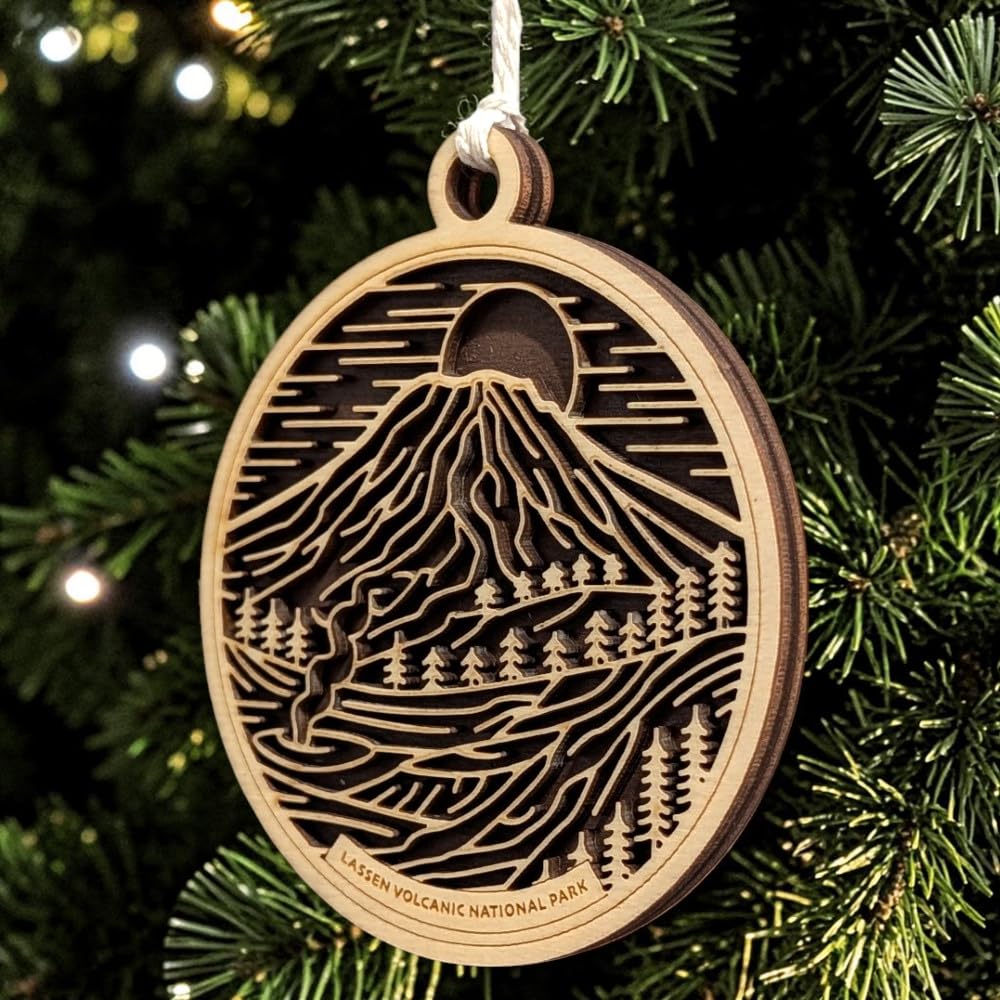 Lassen Volcanic National Park 3.5" Wooden Ornament