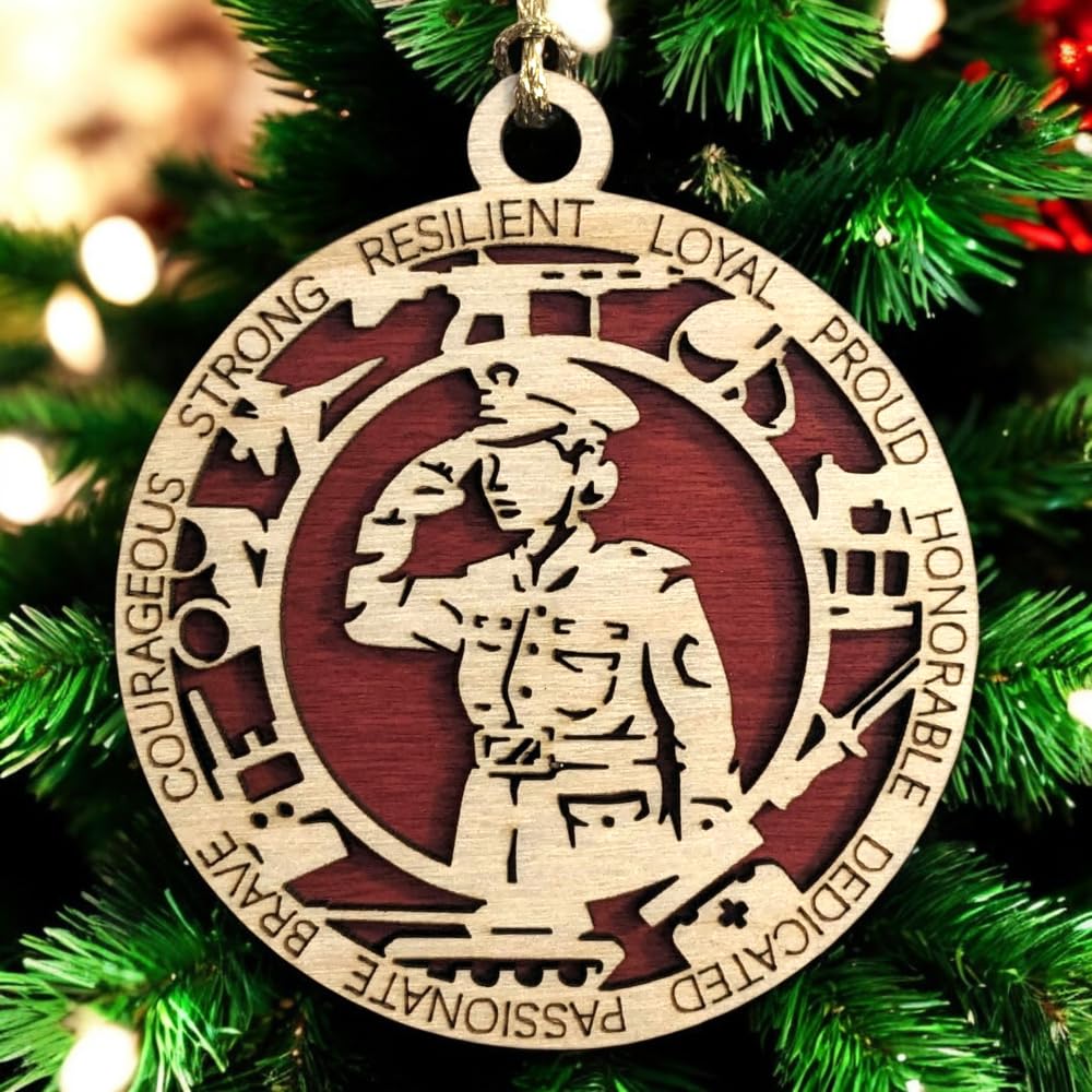 3" Marines Inspired Female Soldier Ornament, Formal, Icons