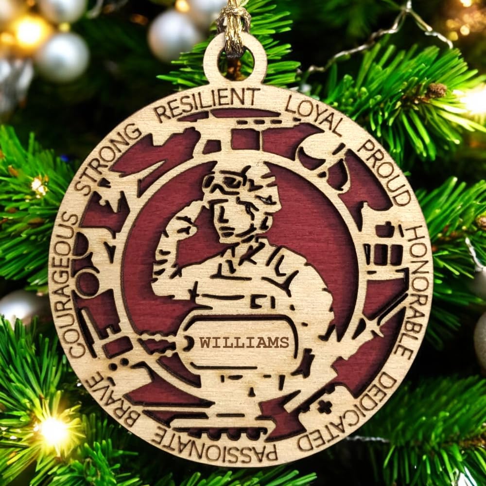 3" Marines Inspired Female Ornament, Field, Icons, Dog Tag