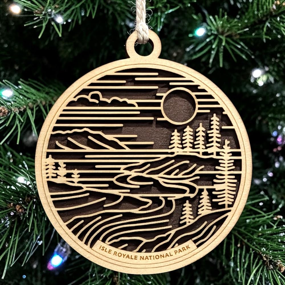 Isle Royale National Park 3.5" Wooden Ornament
