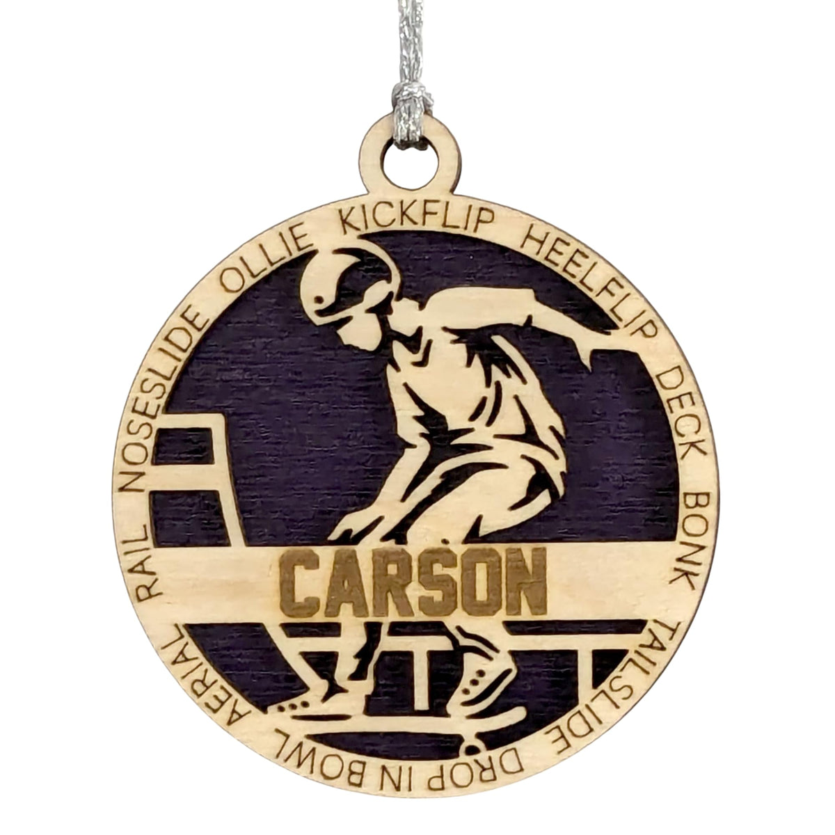 3" Custom Name Male Skateboarder Ornament