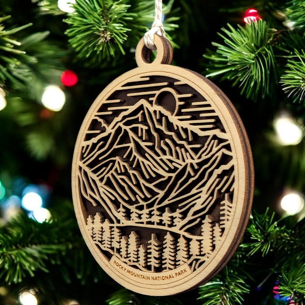 Rocky Mountain National Park 3.5" Wood Christmas Ornament