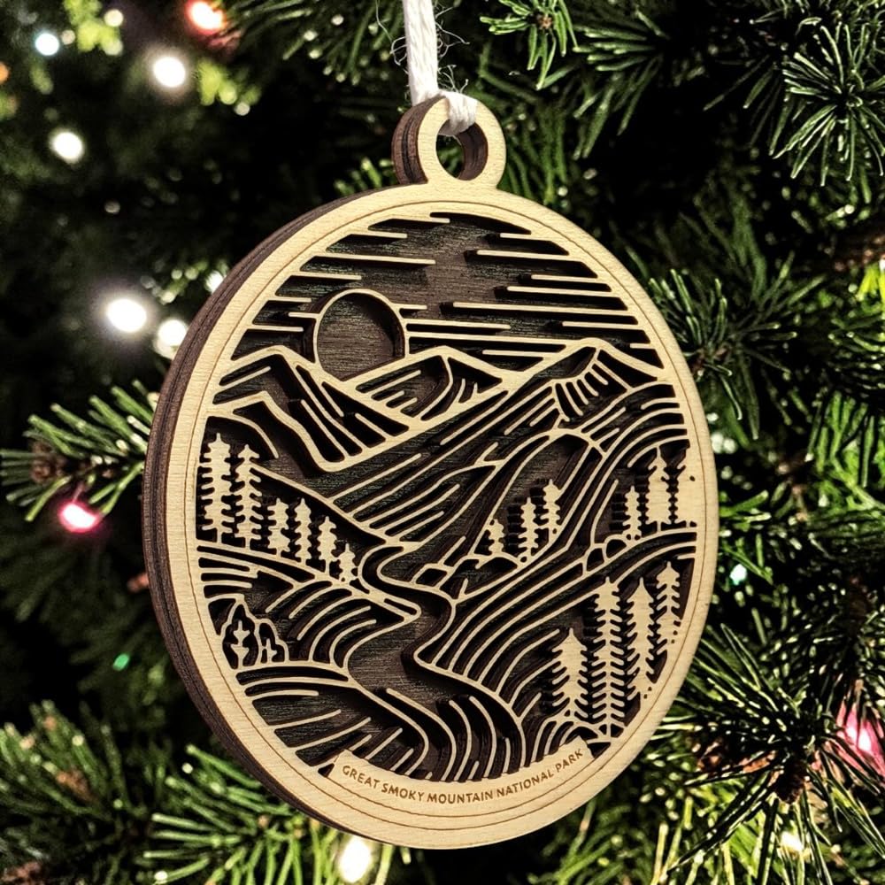 Great Smoky Mountains 3.5" Wooden Ornament