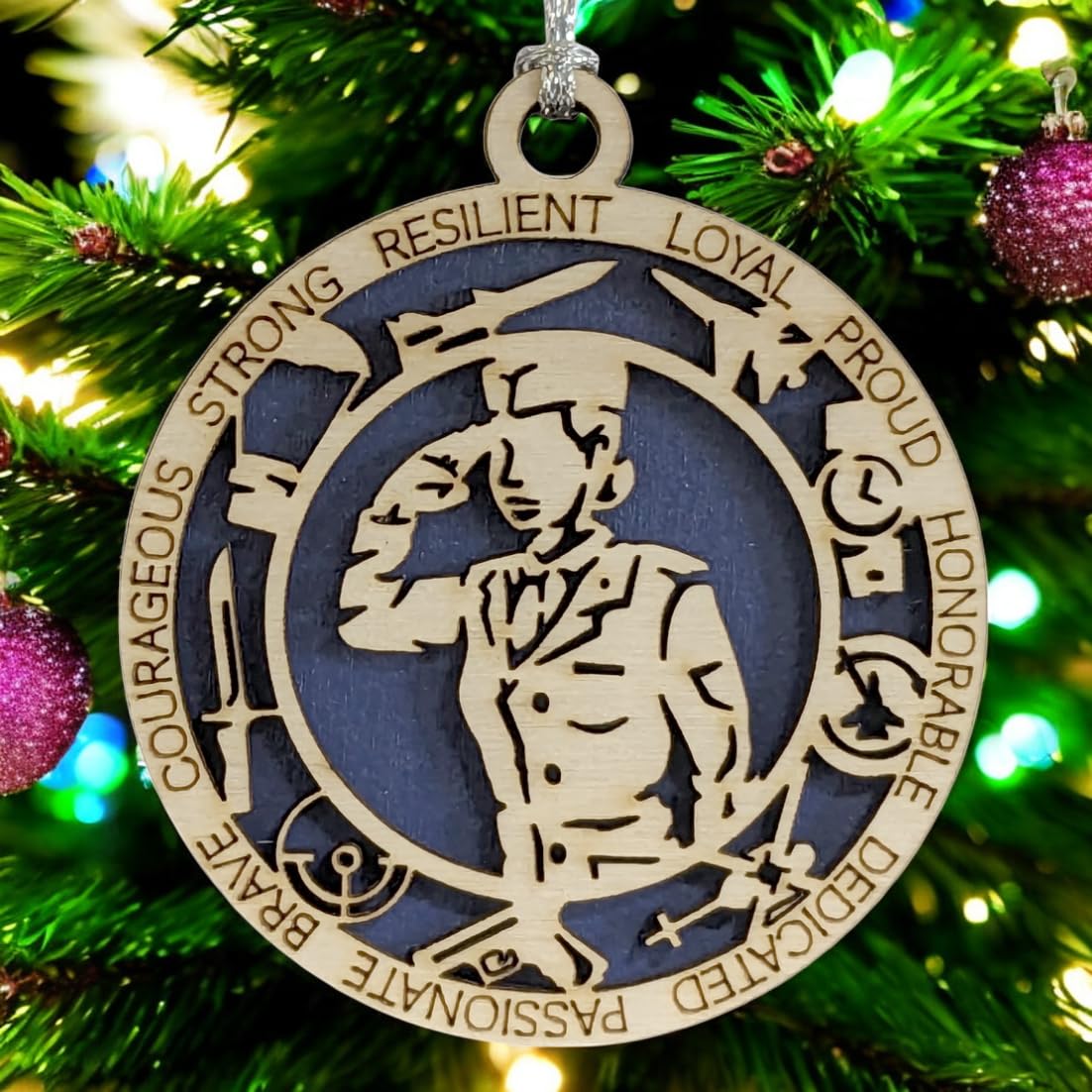 3" Female Airman Formal Icons Ornament