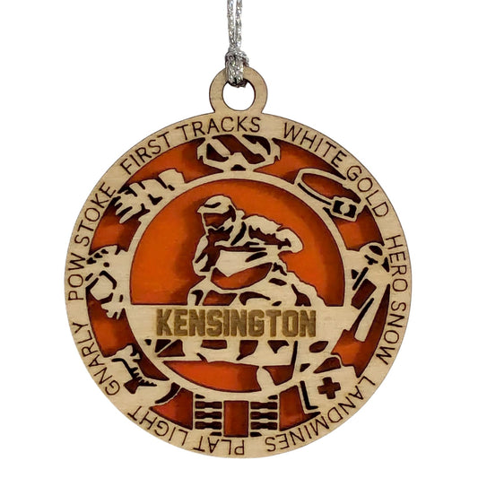 Handmade 3" Custom Name Snowmobiler Gear Ornament