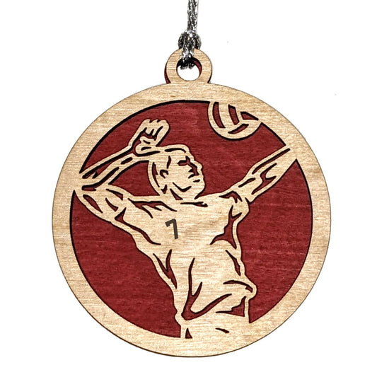 Handmade 3" Custom Name Male Volleyball Ornament