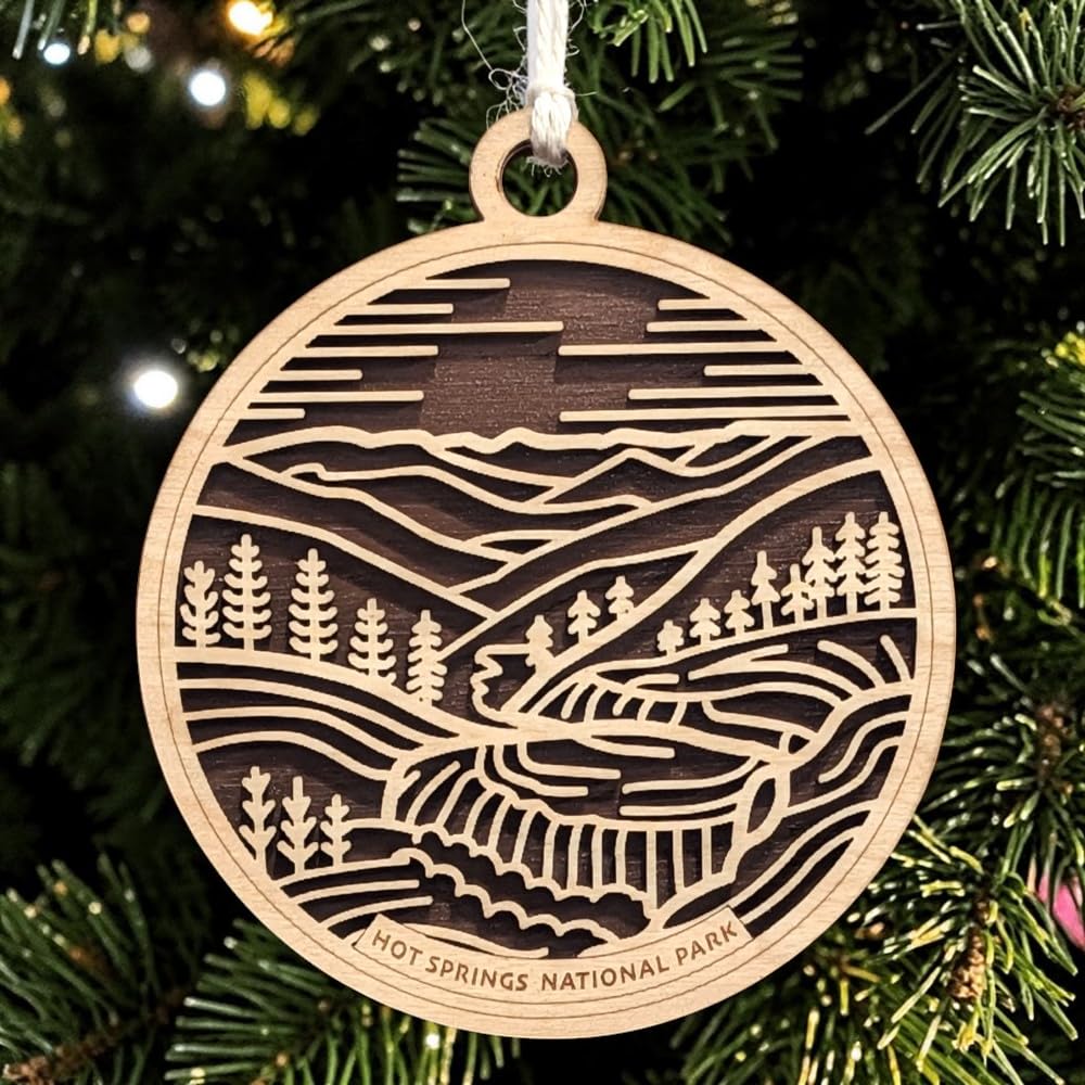 Hot Springs National Park 3.5" Wood Christmas Ornament