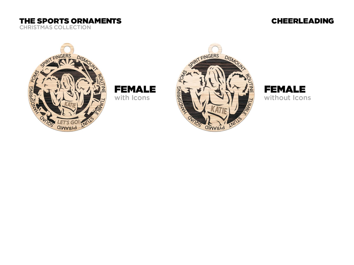 3" Female Cheerleader Gear Ornament