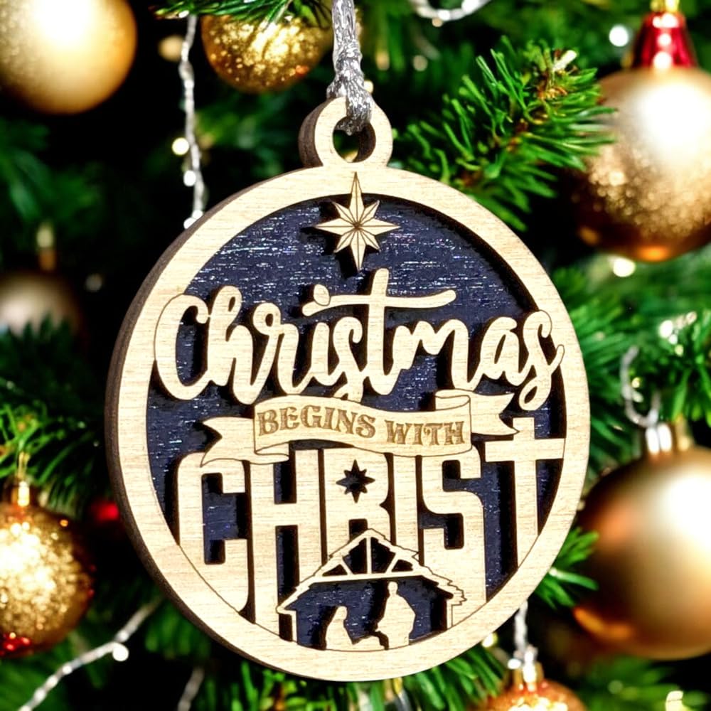 3" Christmas Begins with Christ Ornament
