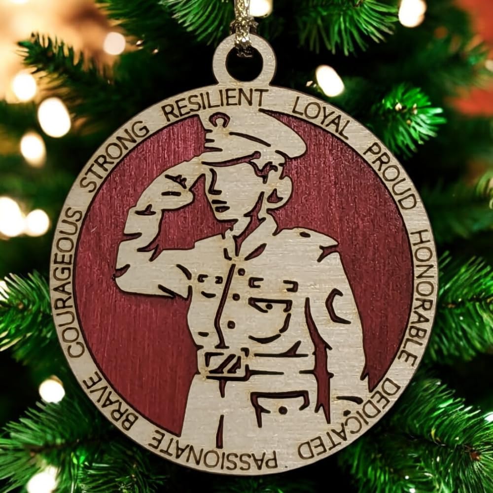 3" Marines Inspired Female Soldier Ornament, Formal Uniform