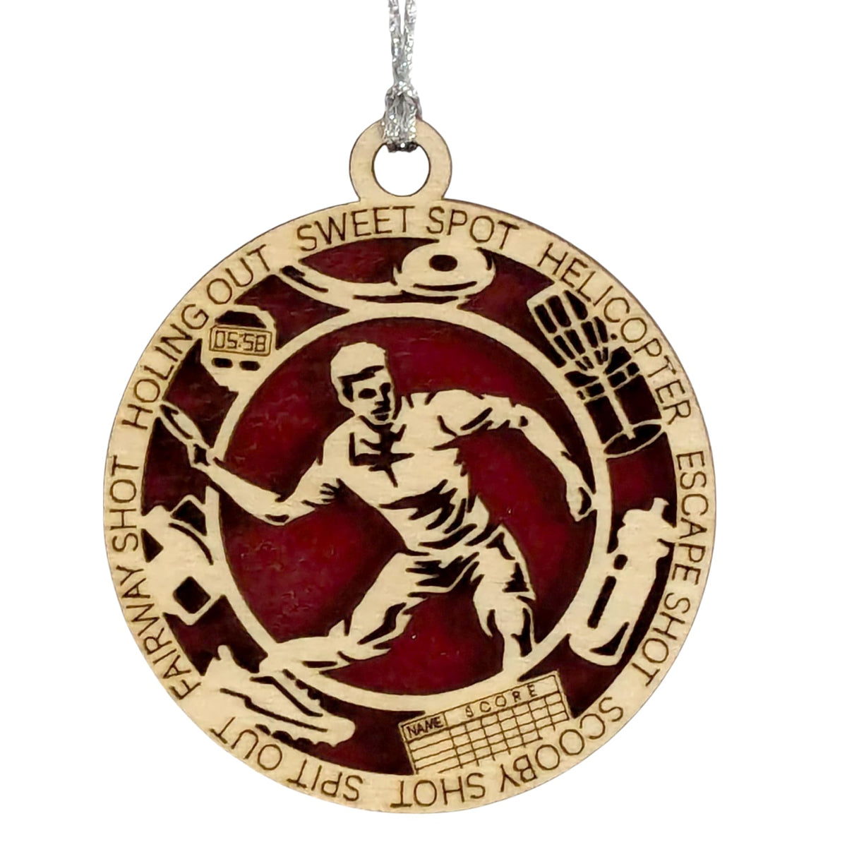 3" Male Right-Handed Disc Golf Ornament, Icons