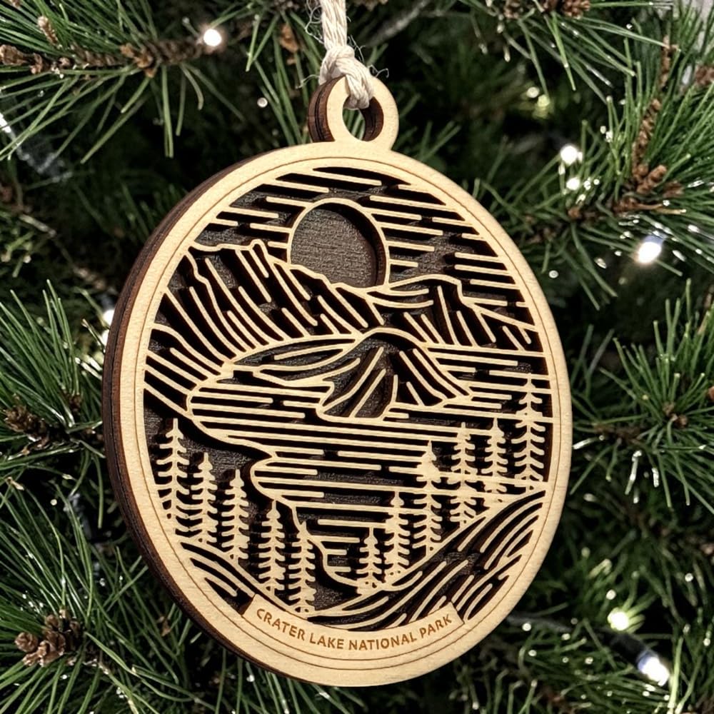 Crater Lake National Park 3.5" Wooden Ornament
