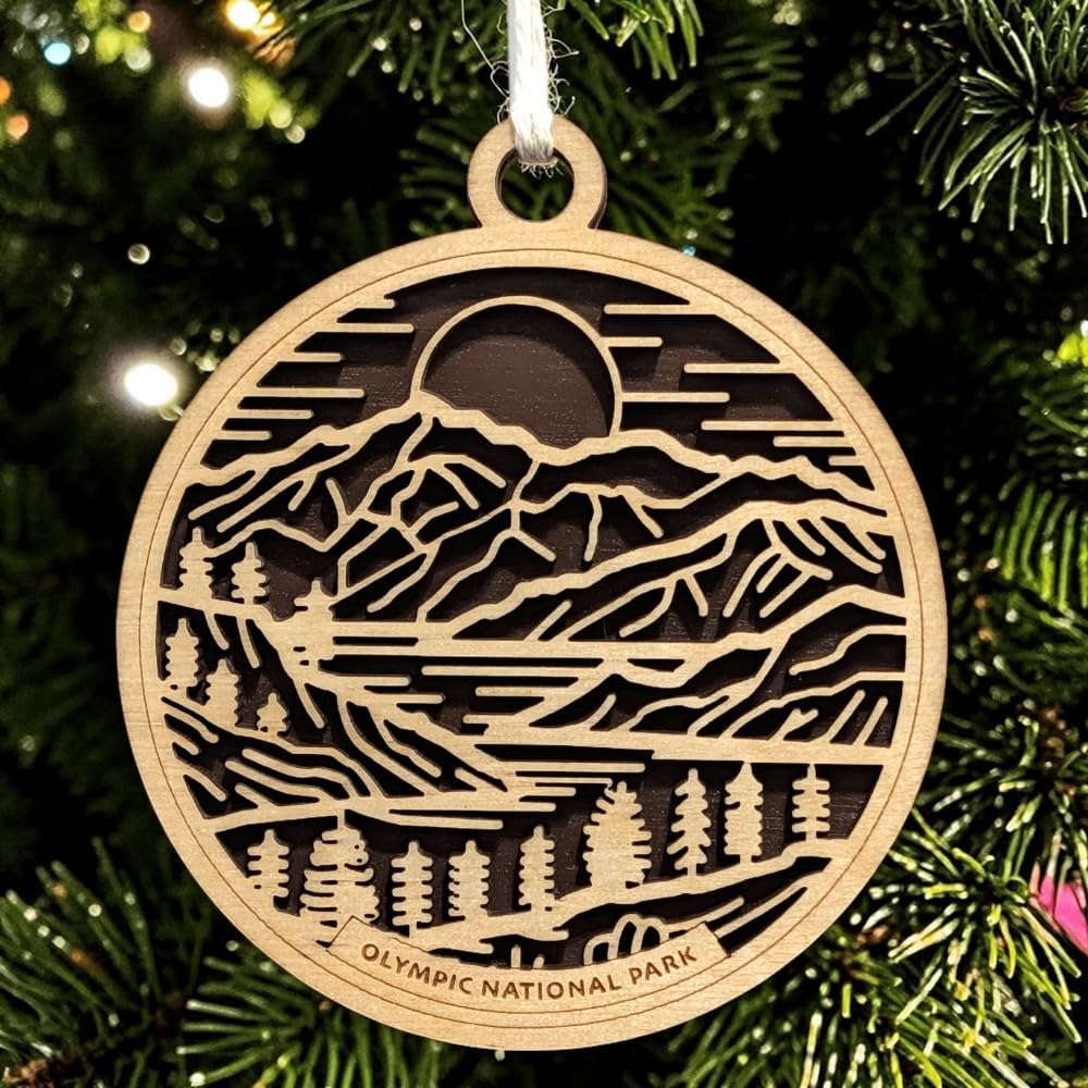 Olympic National Park 3.5" Wood Christmas Ornament