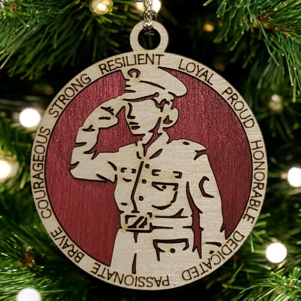 3" Marines Inspired Female Soldier Ornament, Formal Uniform