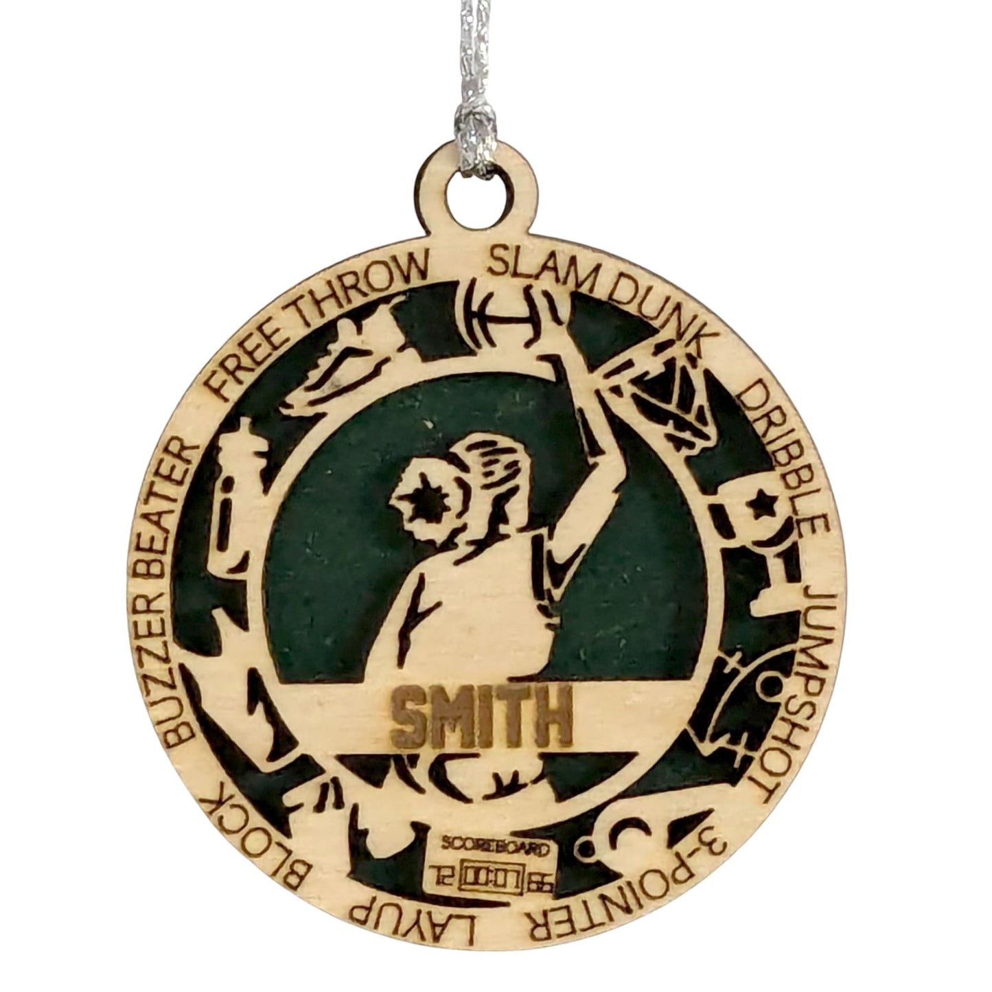 3" Custom Female Basketball Icons Wood Ornament
