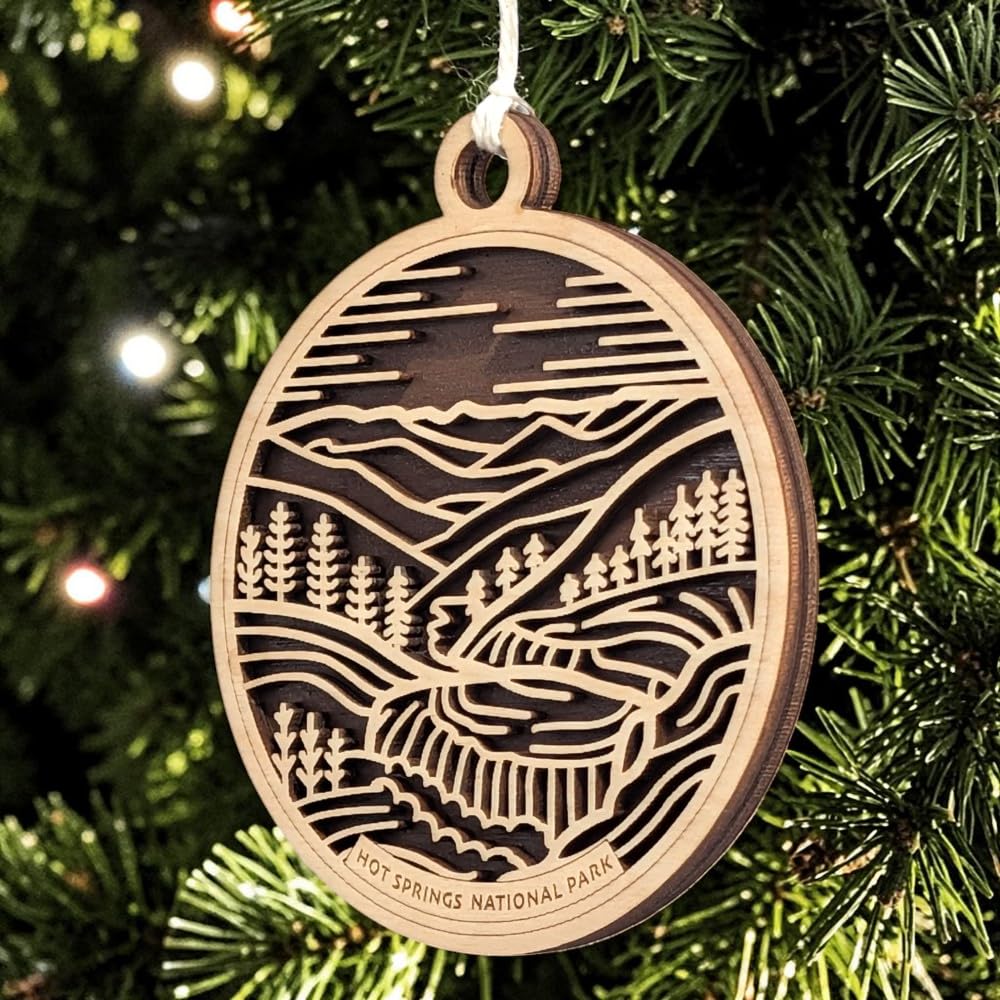 Hot Springs National Park 3.5" Wood Christmas Ornament