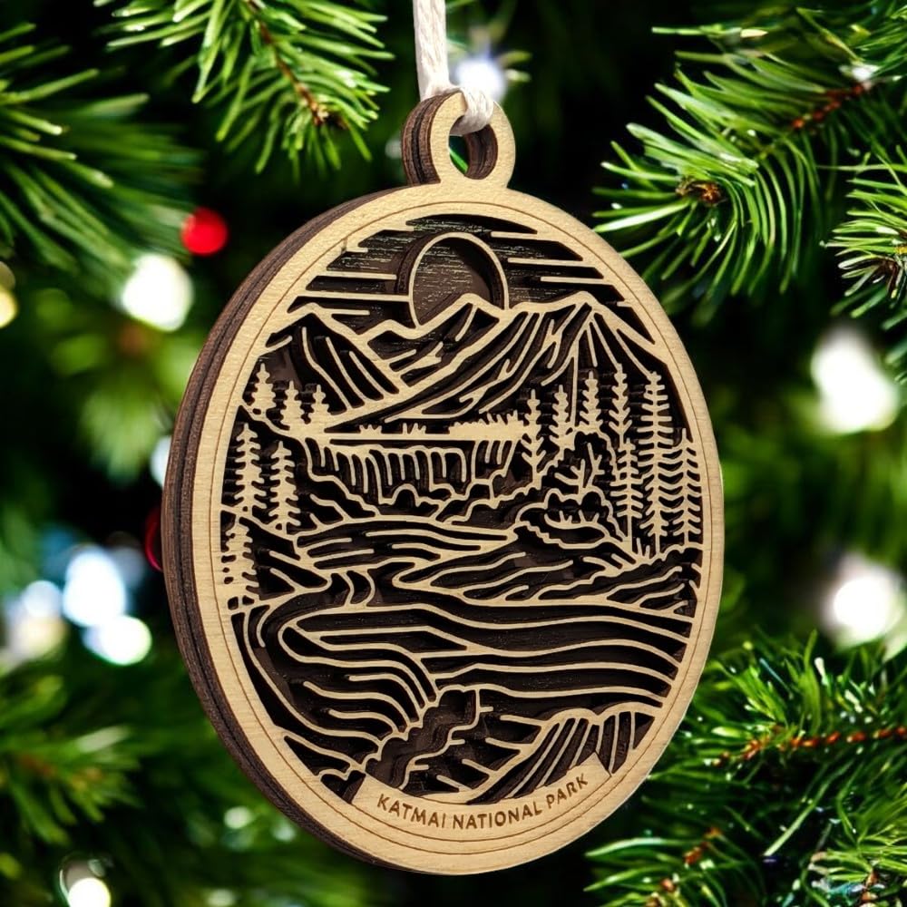 Katmai National Park 3.5" Wooden Ornament