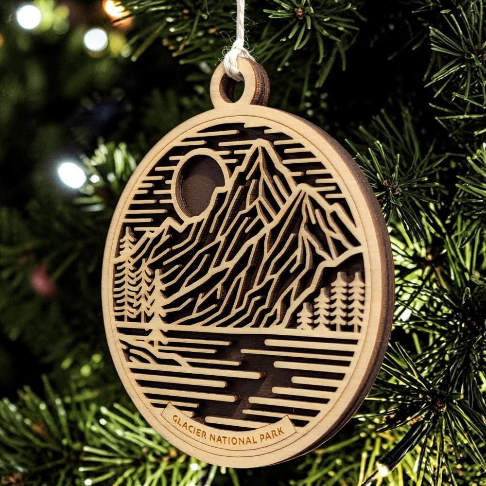 Glacier National Park 3.5" Wooden Ornament