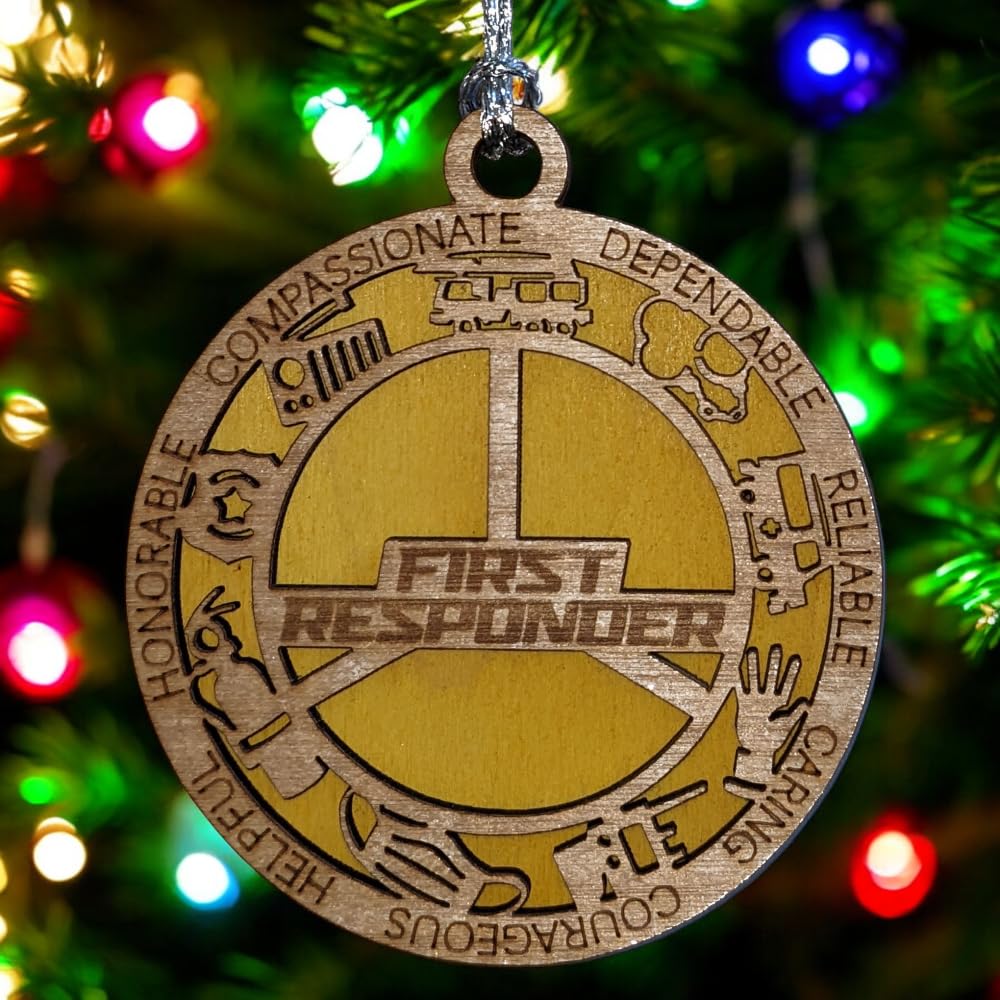 3" First Responder Wood Ornament - Cut Layer