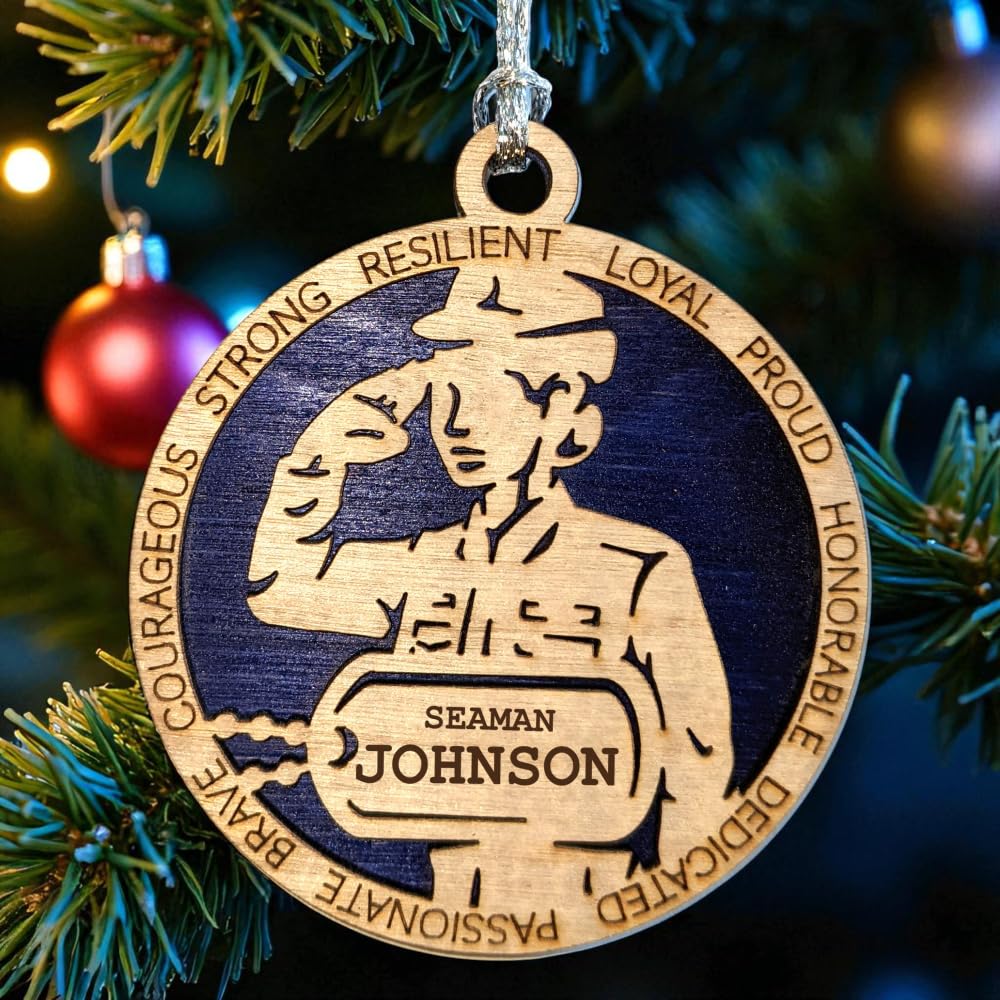 3" Coast Guard Female Sailor Ornament, Formal Uniform, Dog Tag
