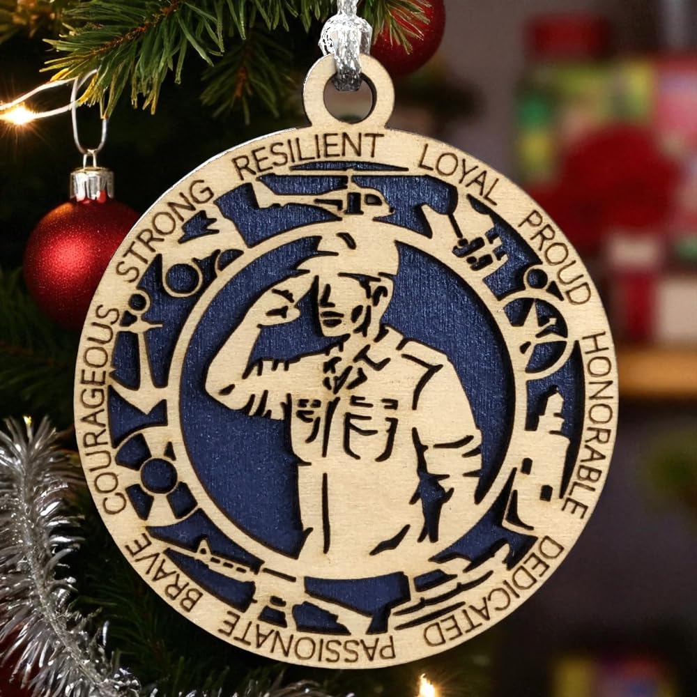 3" Coast Guard Male Sailor Ornament, Field Uniform, Icons