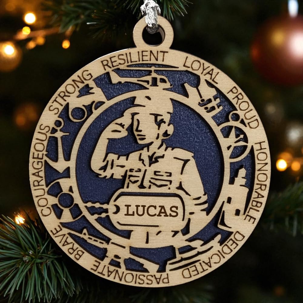3" Coast Guard Female Ornament, Field Uniform, Icons, Dog Tag