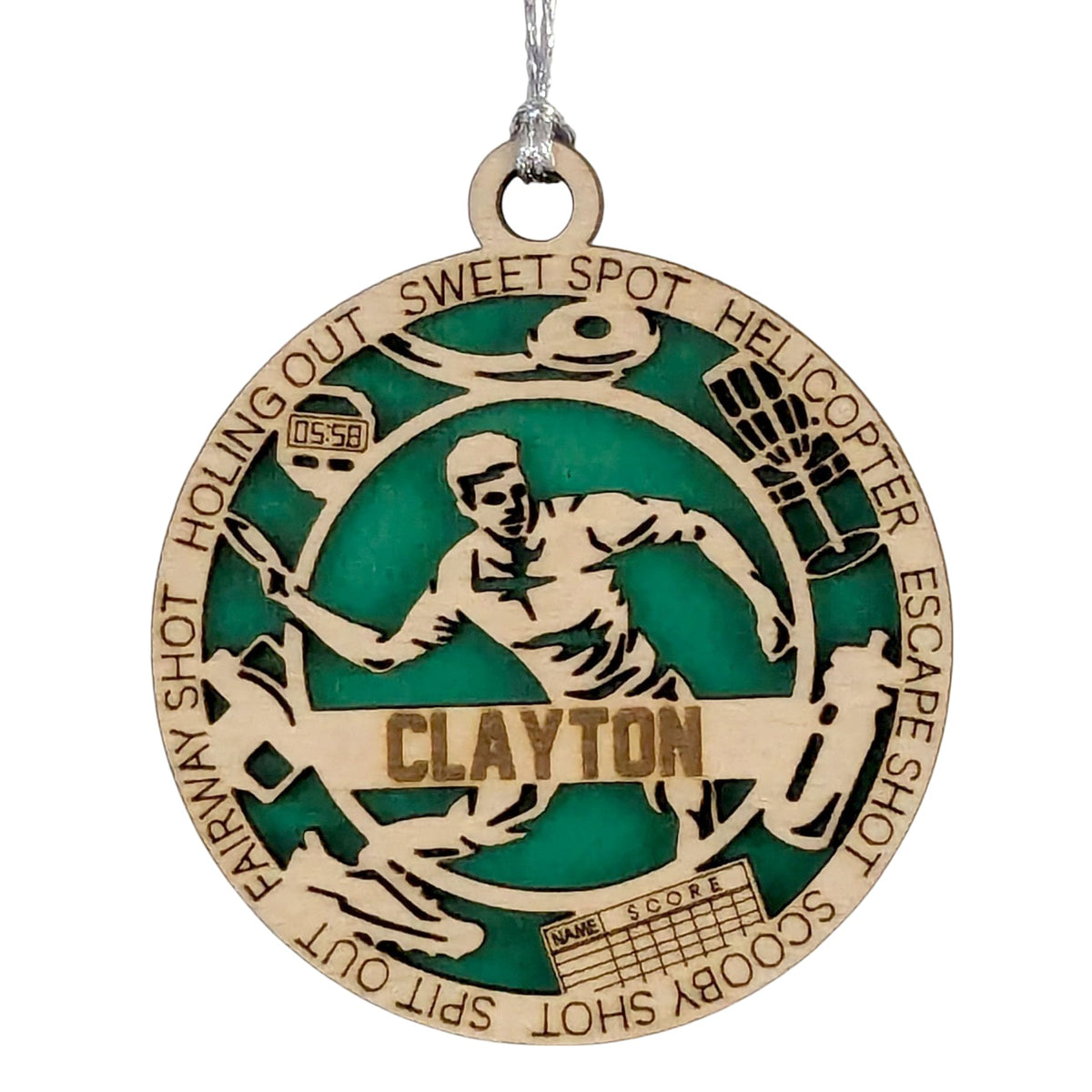 Custom 3" Male Right-Handed Disc Golf Ornament, Icons