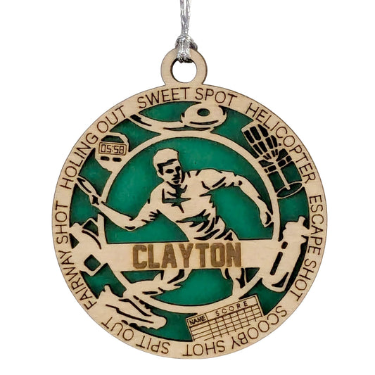 Custom 3" Male Right-Handed Disc Golf Ornament, Icons