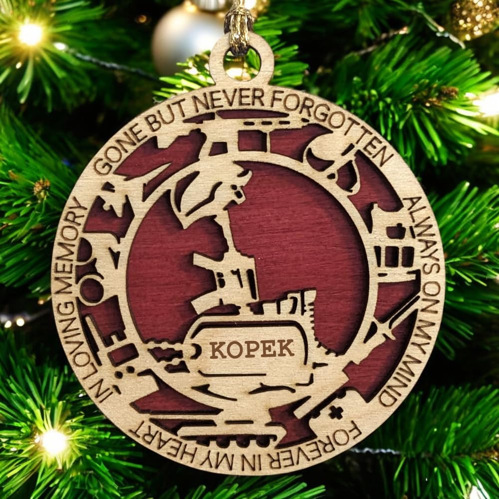 3" Marines Inspired Memorial Ornament, Cross, Icons, Dog Tag