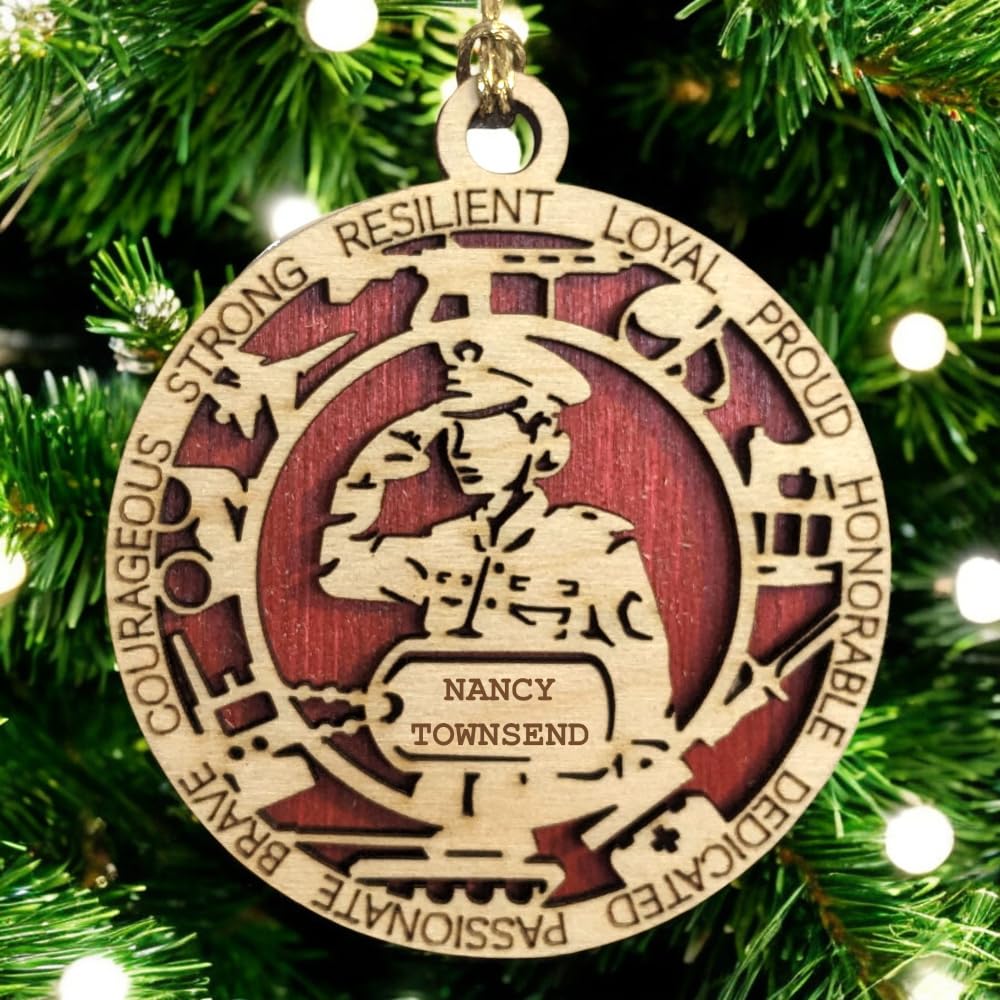 3" Marines Inspired Female Ornament, Formal, Icons, Dog Tag